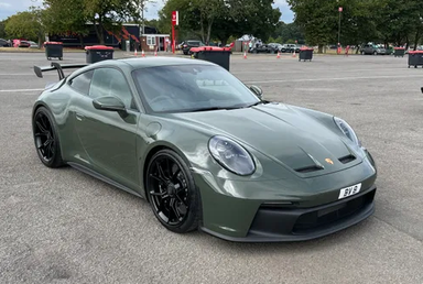 UK Number Plate BV 8 on a 2023 Green Porsche 911 Gt3 S-A