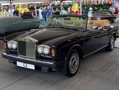 UK Number Plate C 2 on a 1979 Maroon Rolls Royce Corniche