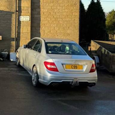 UK Number Plate C 99 on a 2012 Silver Mercedes-Benz C