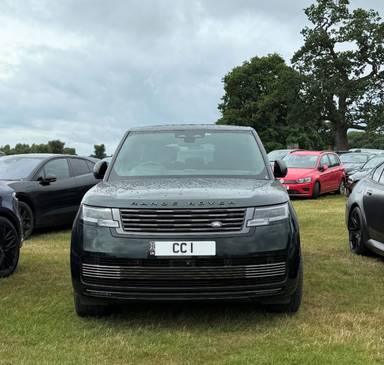 UK Number Plate CC 1 on a 2024 Black Land Rover Range Rover Sv Mhev Auto