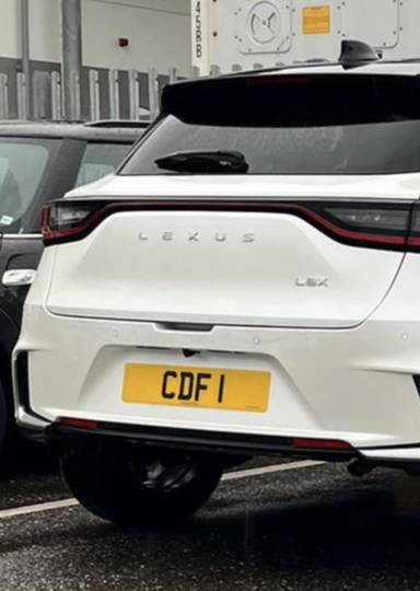 UK Number Plate CDF 1 on a 2024 White Lexus