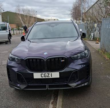 UK Number Plate CGZ 1 on a 2024 Purple BMW X5 M60i Xdrive Mhev Auto
