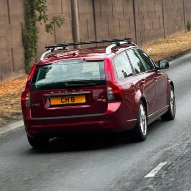 UK Number Plate CH 8 on a 2012 RED Volvo V50