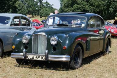 UK Number Plate CLA 551C on a 1953 Green Jaguar Mk Vii