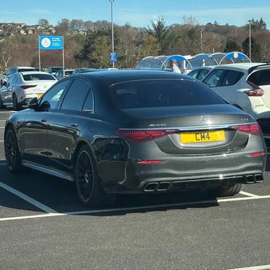 UK Number Plate CM 4 on a 2023 Grey Mercedes-Benz Amg S 63 E Perfrmnce Ngt Ed 4m