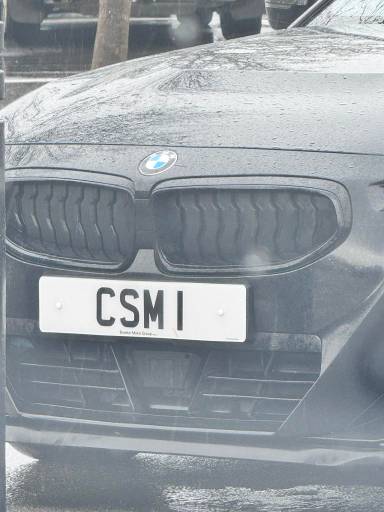 UK Number Plate CSM 1 on a 2022 Black BMW 220i M Sport Auto
