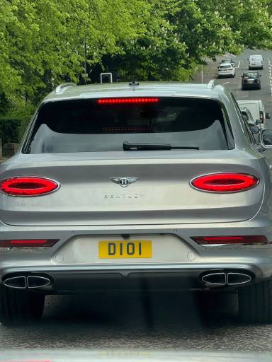 UK Number Plate D 101 on a 2026 Grey Bentley Bentayga