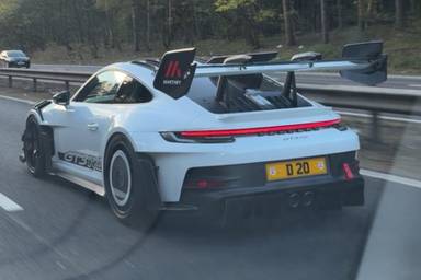 UK Number Plate D 20 on a 2025 White Porsche 911 Gt3 Rs S-A