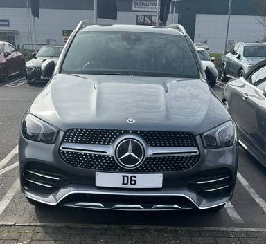 UK Number Plate D 6 on a 2026 Silver Mercedes-Benz Gle 450 Amg Ln Prm D Mhev 4m A
