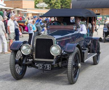 UK Number Plate D 75 on a 1921 Black Talbottourer