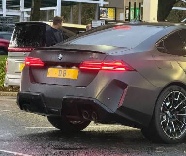 UK Number Plate D 8 on a 2026 Grey BMW M5 Phev Auto
