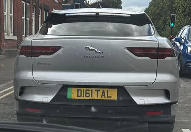UK Number Plate D161 TAL on a 2022 Silver Jaguar I-Pace Hse