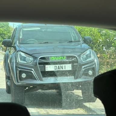 UK Number Plate DAN 1 on a 2021 Grey Isuzu D-Max Xtr Nav + Auto