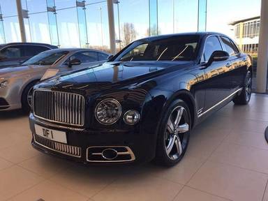 UK Number Plate DF 1 on a Grey Bentley