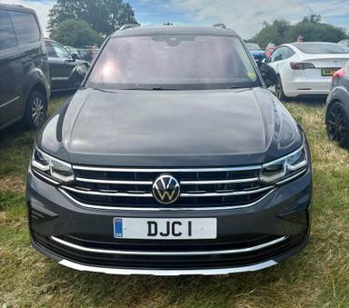 UK Number Plate DJC 1 on a 2022 Grey Volkswagen Tiguan Elegance Tdi 4motion Sa