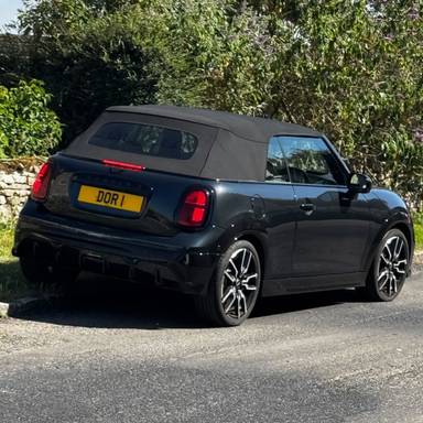 UK Number Plate DOR 1 on a 2025 Grey Mini Cooper S Sport Auto