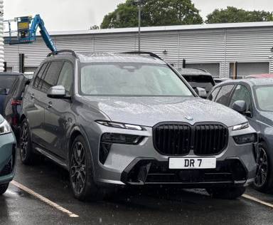 UK Number Plate DR 7 on a 2024 Grey BMW X7 Xdrive40d M Sport Mhev Auto