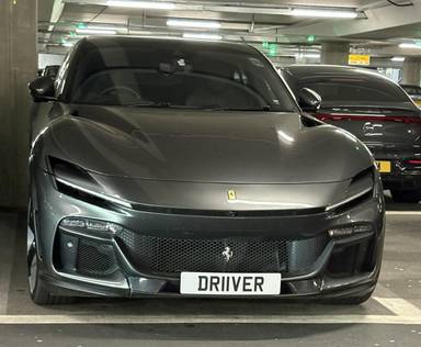UK Number Plate DR11 VER on a 2025 Grey Ferrari Purosangue S-A