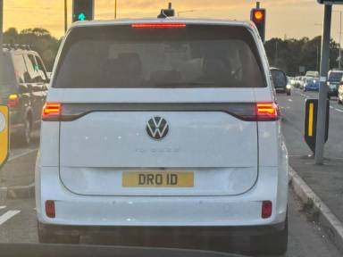 UK Number Plate DRO 1D on a 2025 White Volkswagen Id Buzz Life