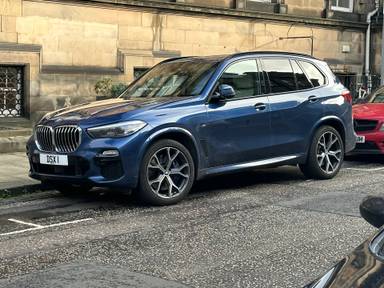 UK Number Plate DSX 1 on a 2019 Blue BMW X5