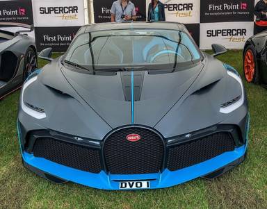 UK Number Plate DVO 1 on a 2020 Grey Bugatti
