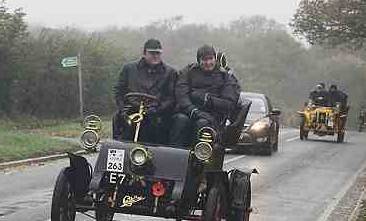 UK Number Plate E 7 on a 1903 RED Cadillac Model A