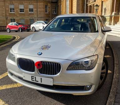 UK Number Plate EL 1 on a 2012 Silver BMW 730