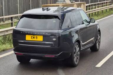 UK Number Plate EM 9 on a 2023 Grey Land Rover Range Rover