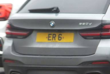 UK Number Plate ER 6 on a 2022 Grey BMW 520d M Sport Mhev Auto