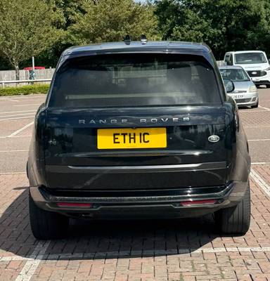 UK Number Plate ETH 1C on a 2022 Black Land Rover Range Rover Hse D Mhev Auto
