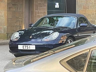 UK Number Plate ETS 1 on a 2003 Blue Porsche Boxster