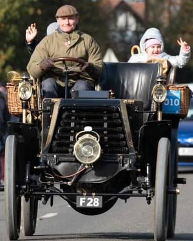 UK Number Plate F 28 on a 1904 RED Panhard Et Levassor
