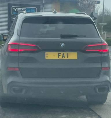 UK Number Plate FA 1 on a 2023 Grey BMW X5 Xdrive45e M Sport Auto