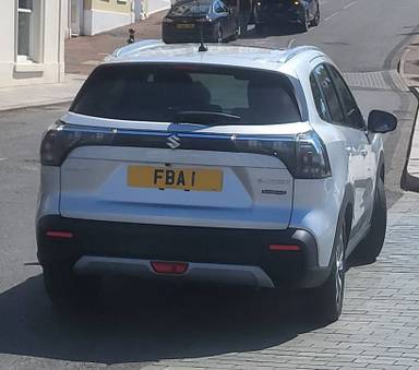 UK Number Plate FBA 1 on a 2024 Silver Suzuki S-Cross Ultra Hev Allgrip Auto