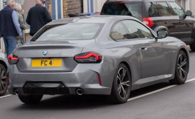 UK Number Plate FC 4 on a 2024 Grey BMW 220i M Sport Auto