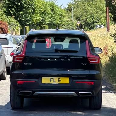 UK Number Plate FL 6 on a 2020 Black Volvo Xc40