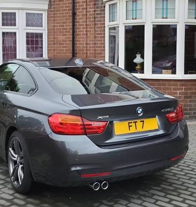 UK Number Plate FT 7 on a 2016 Grey BMW 435