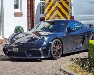 UK Number Plate G 13 on a 2023 Black Porsche 718 Cayman Gt4 S-A