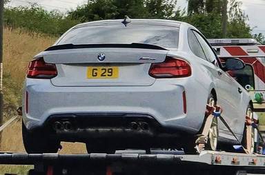 UK Number Plate G 29 on a 2020 Grey BMW M2 Cs Auto