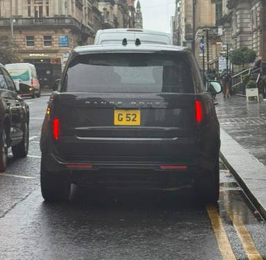 UK Number Plate G 52 on a 2024 Black Land Rover Range Rover Autobio Mhev Auto