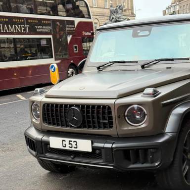 UK Number Plate G 53 on a 2024 Green Mercedes-Benz Amg G 63 Magno Edition Mhev A