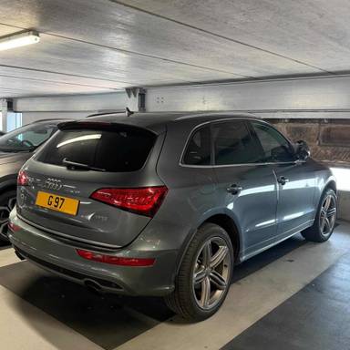 UK Number Plate G 97 on a 2014 Grey Audi Q5