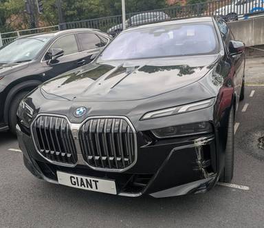 UK Number Plate G1 ANT on a 2025 Black BMW 750e Xdrive M Sport Auto