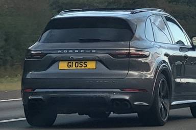 UK Number Plate G1 OSS on a 2019 Grey Porsche Cayenne