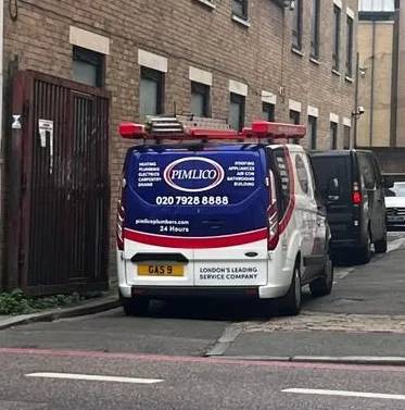 UK Number Plate GAS 9 on a 2022 White Ford Transit Custom 280 Trend Eblue
