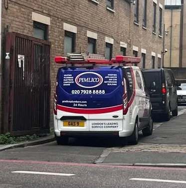 GAS 9 number plate – Pimlico Plumbers