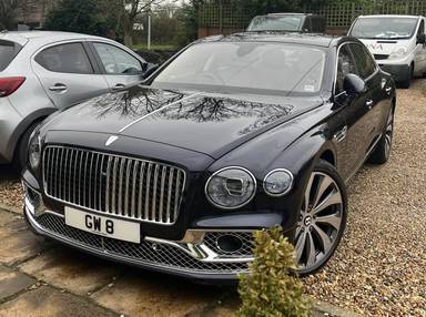 UK Number Plate GW 8 on a 2021 Blue Bentley Flying Spur V8 Auto