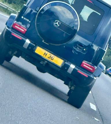 UK Number Plate H 36 on a 2020 Blue Mercedes-Benz G