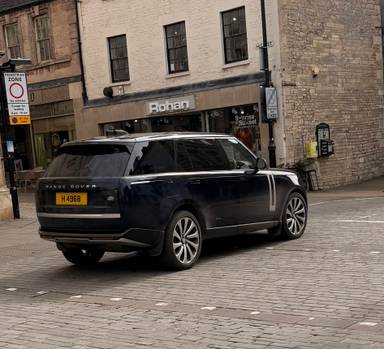 UK Number Plate H 4968 on a 2023 Blue Land Rover