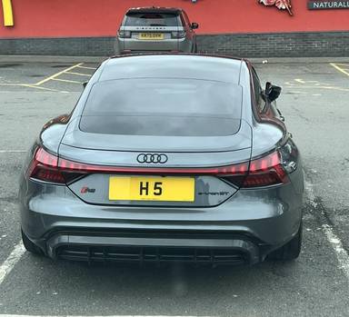 UK Number Plate H 5 on a 2021 Grey Audi Rs E-Tron Gt Carbon Vorsprung